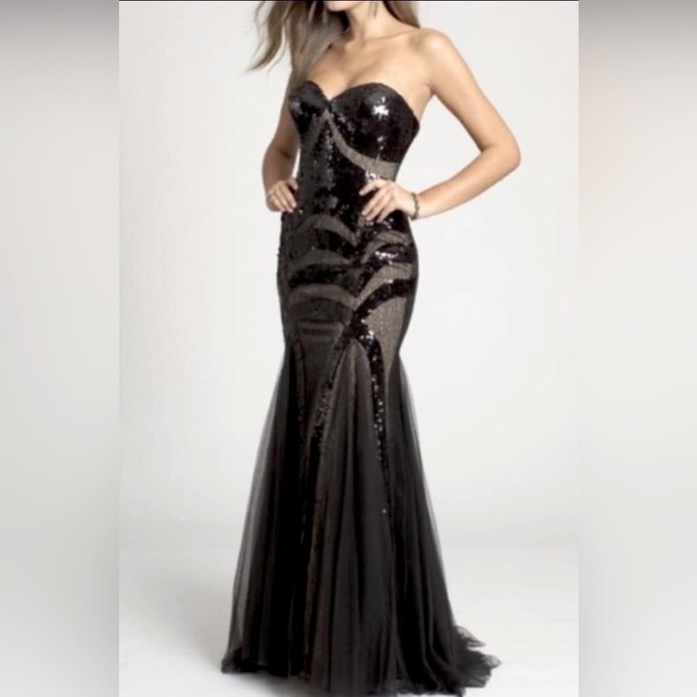 Jovani Nude/Black size 8